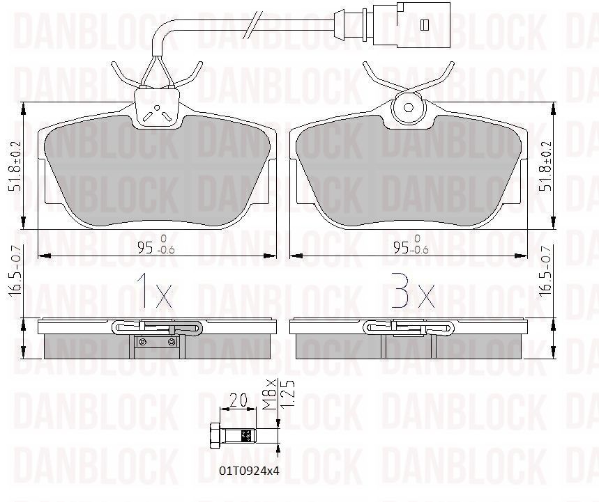Brake Pad Set, disc brake (DB 510245)