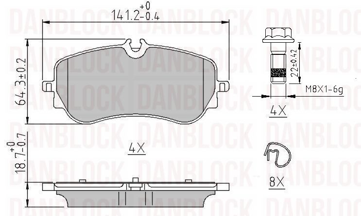Brake Pad Set, disc brake (DB 511425)
