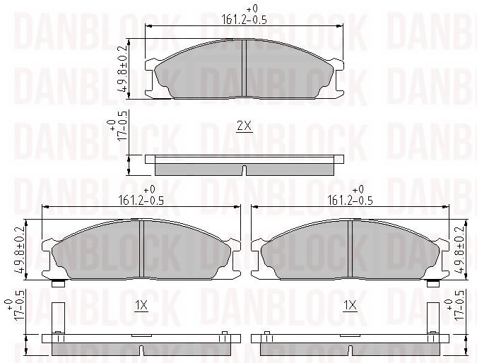 Brake Pad Set, disc brake (DB 510096)