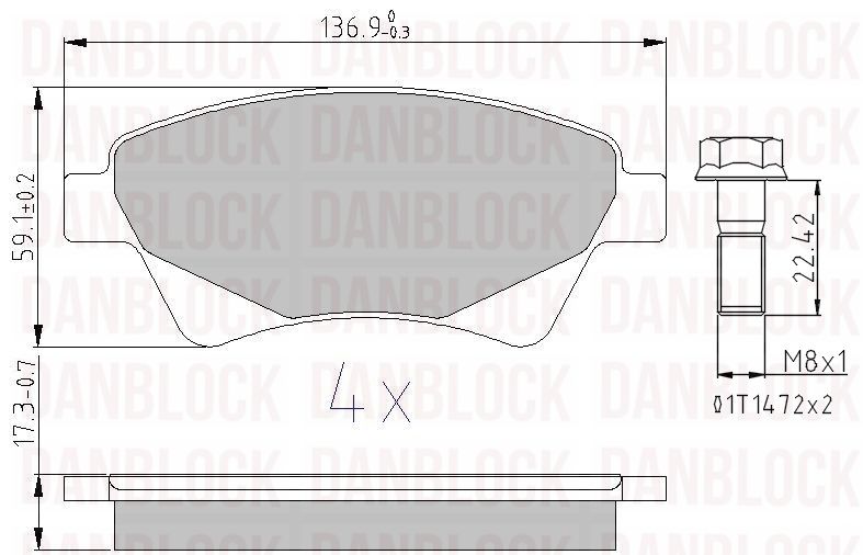 Brake Pad Set, disc brake (DB 510229)