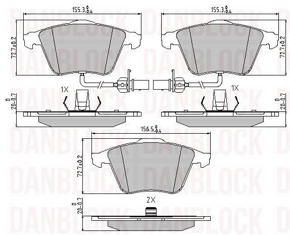 Brake Pad Set, disc brake (DB 510504)