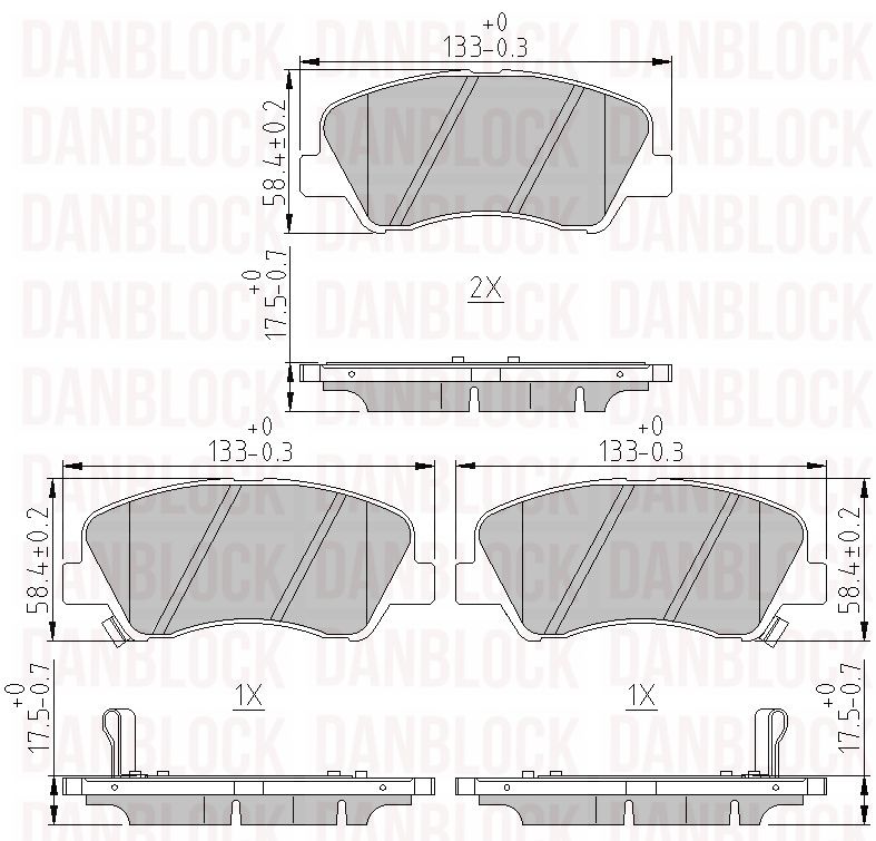 Brake Pad Set, disc brake (DB 511003)