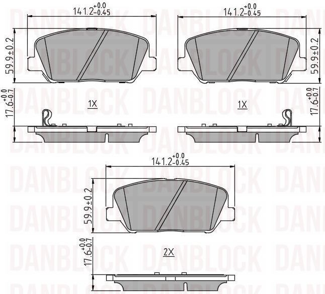 Brake Pad Set, disc brake (DB 510788)