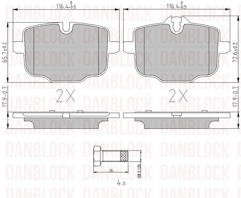 Brake Pad Set, disc brake (DB 510803)