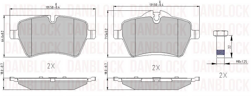 Brake Pad Set, disc brake (DB 510510)