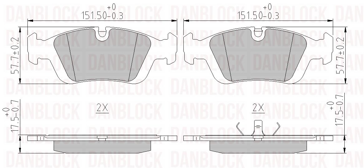 Brake Pad Set, disc brake (DB 510121)
