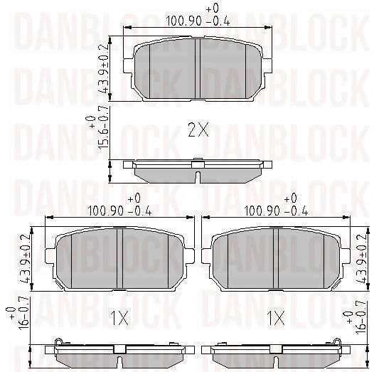 Brake Pad Set, disc brake (DB 510665)