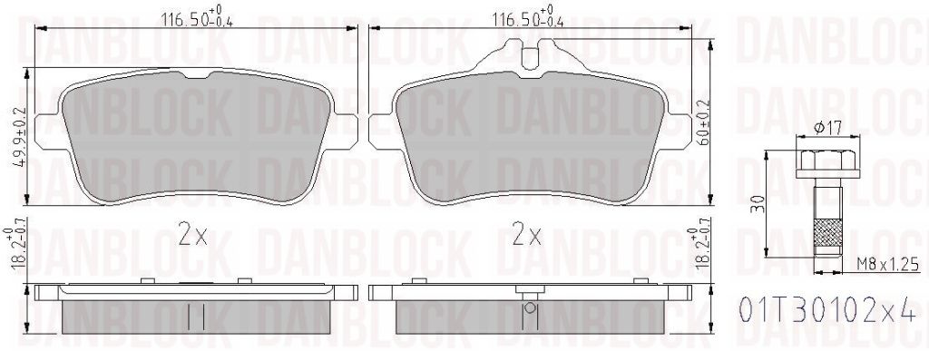 Brake Pad Set, disc brake (DB 510971)