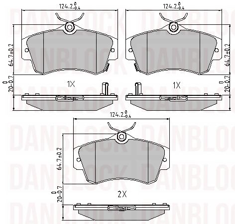 Brake Pad Set, disc brake (DB 510471)