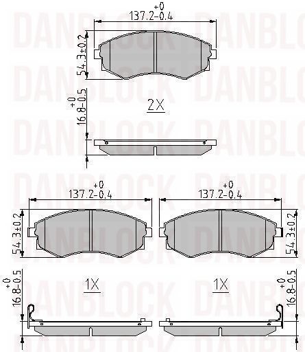Brake Pad Set, disc brake (DB 510072)