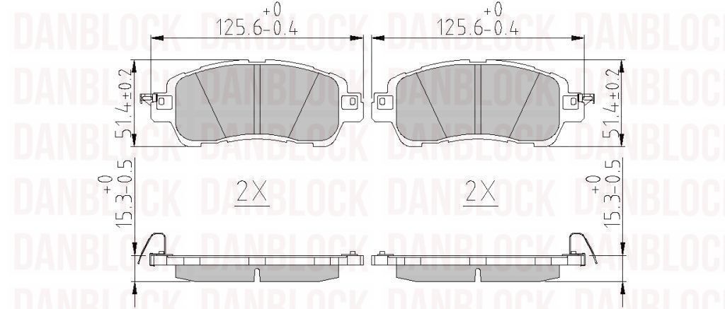Brake Pad Set, disc brake (DB 511286)