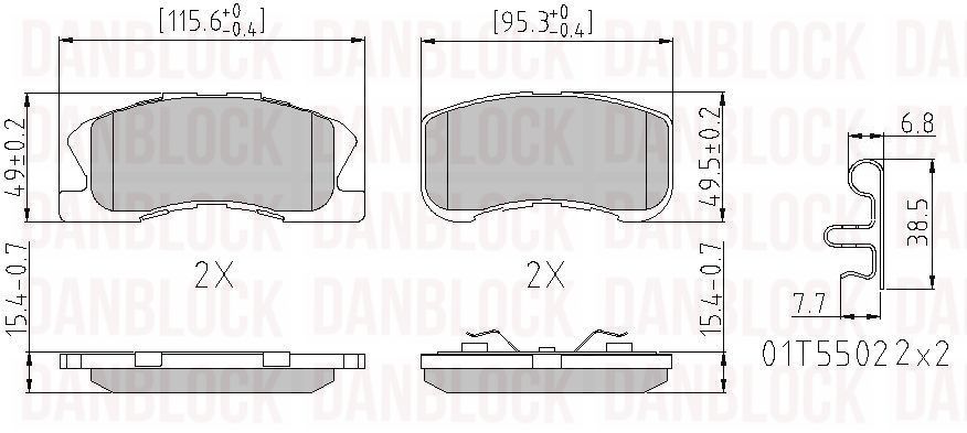 Brake Pad Set, disc brake (DB 510721)
