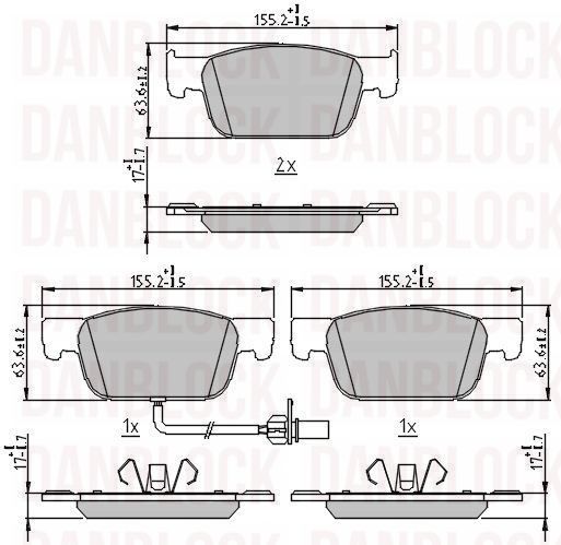 Brake Pad Set, disc brake (DB 511329)