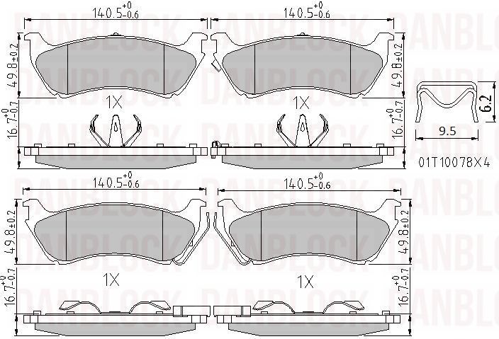 Brake Pad Set, disc brake (DB 511034)