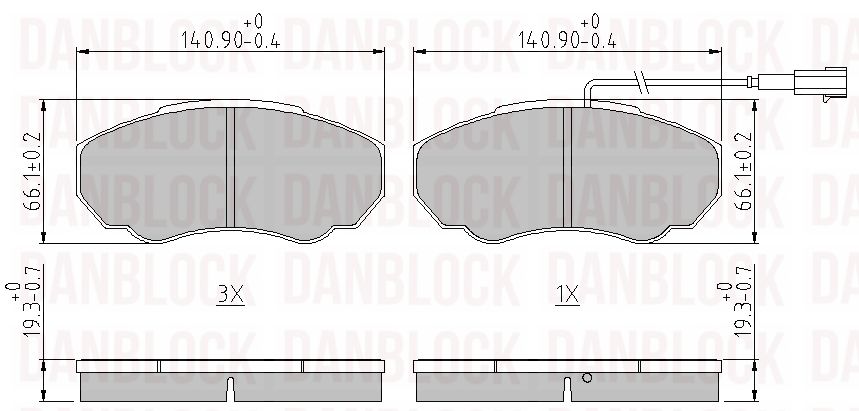 Brake Pad Set, disc brake (DB 510210)