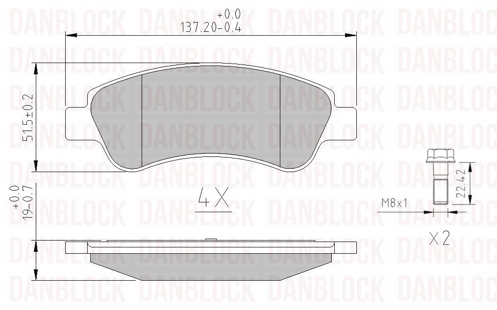 Brake Pad Set, disc brake (DB 510430)