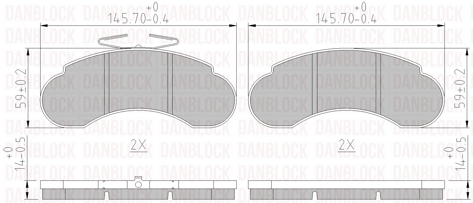 Brake Pad Set, disc brake (DB 510090)