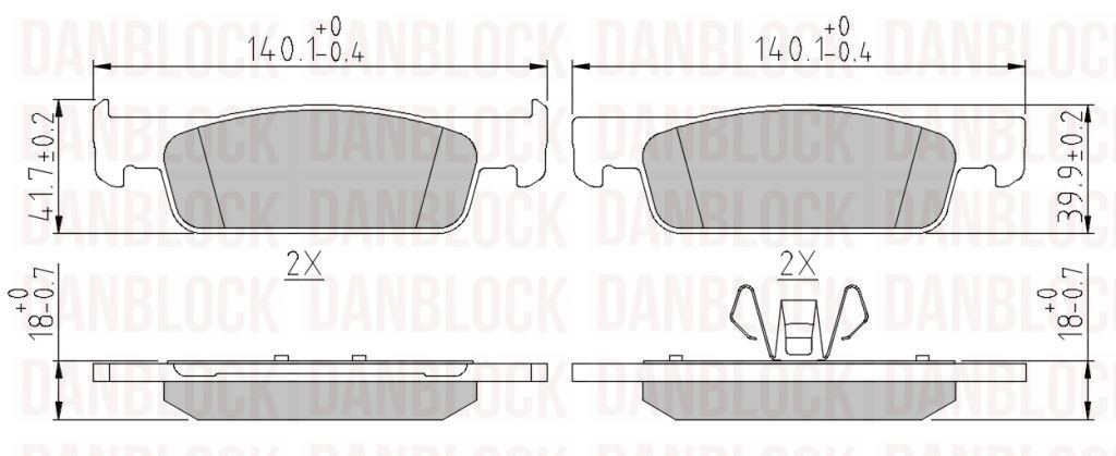 Brake Pad Set, disc brake (DB 511128)