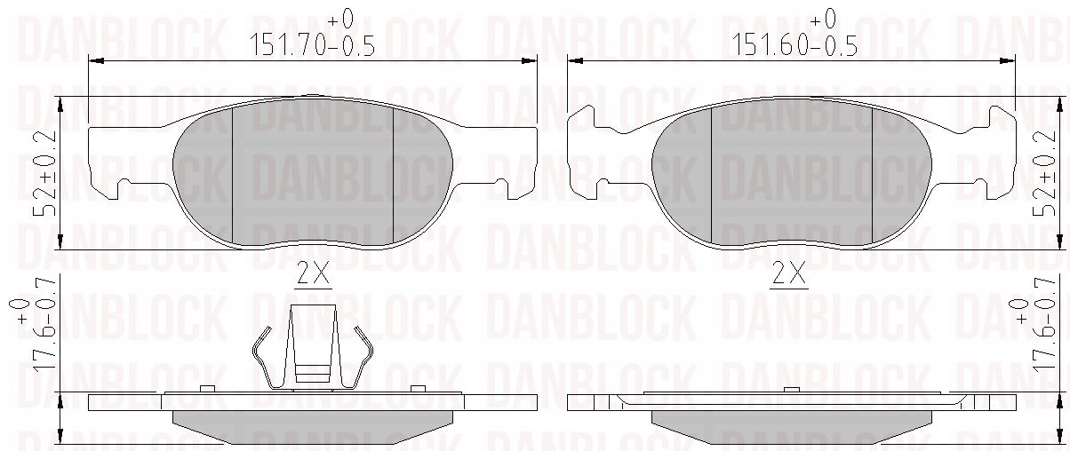 Brake Pad Set, disc brake (DB 510385)