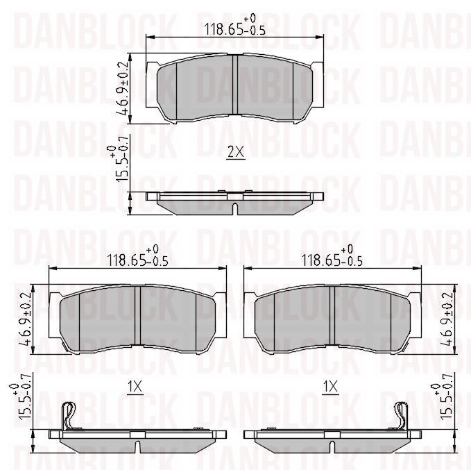 Brake Pad Set, disc brake (DB 511440)
