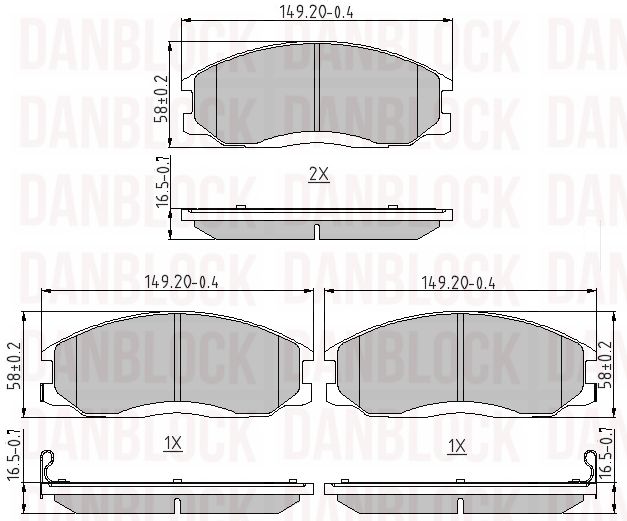 Brake Pad Set, disc brake (DB 510418)