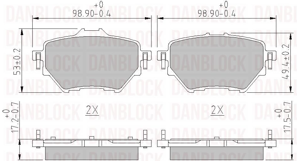 Brake Pad Set, disc brake (DB 511172)
