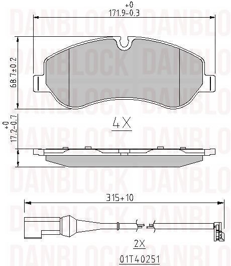 Brake Pad Set, disc brake (DB 511146)