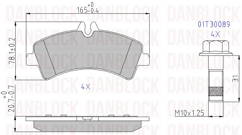 Brake Pad Set, disc brake (DB 510741)
