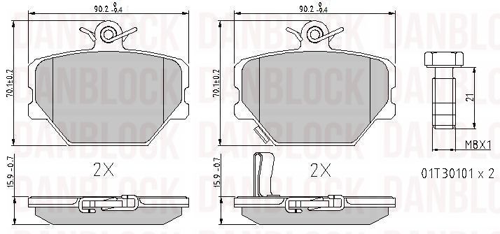 Brake Pad Set, disc brake (DB 510429)