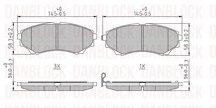 Brake Pad Set, disc brake (DB 510702)