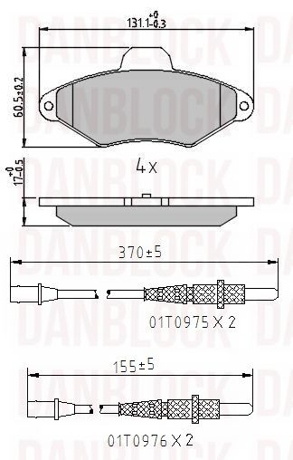 Brake Pad Set, disc brake (DB 510200)