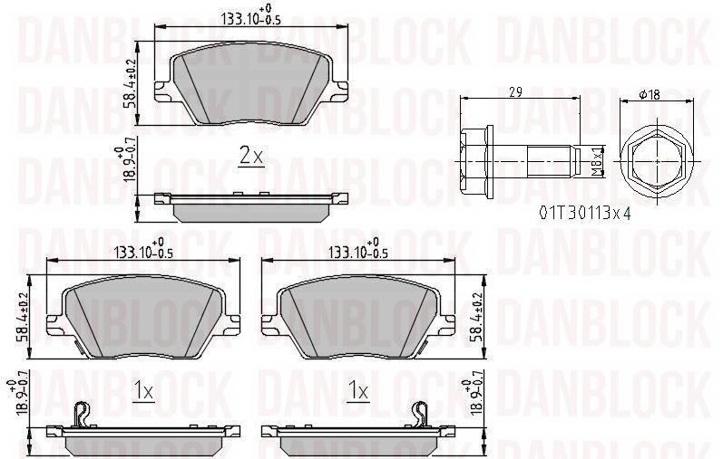 Brake Pad Set, disc brake (DB 511325)