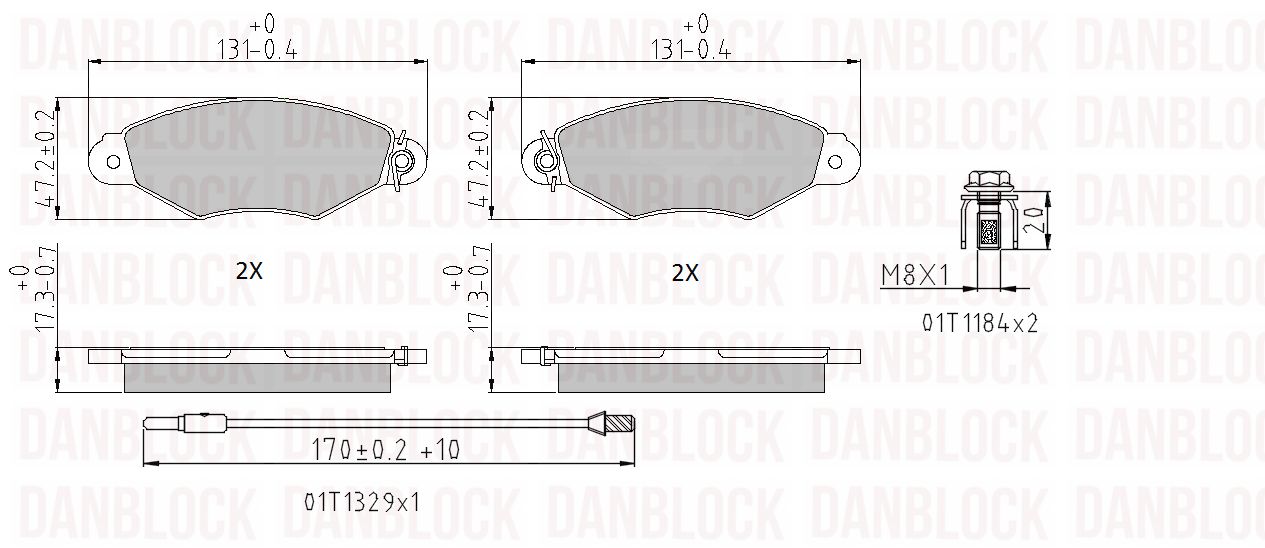 Brake Pad Set, disc brake (DB 510351)