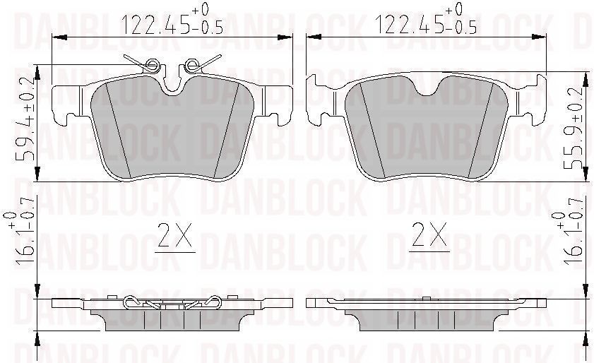 Brake Pad Set, disc brake (DB 511242)