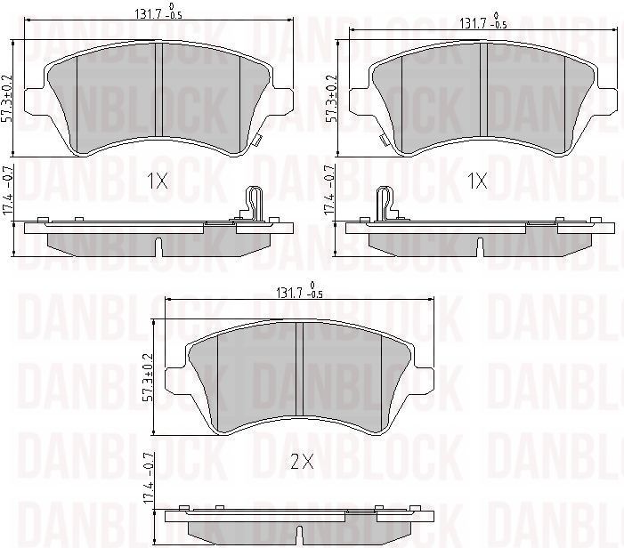 Brake Pad Set, disc brake (DB 510815)