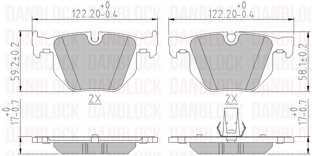 Brake Pad Set, disc brake (DB 510586)
