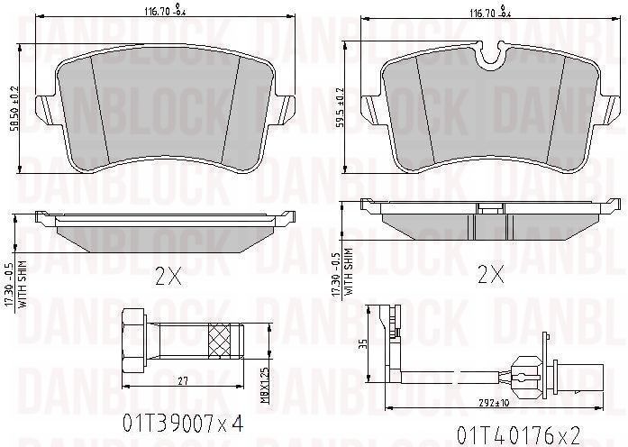 Brake Pad Set, disc brake (DB 510875)