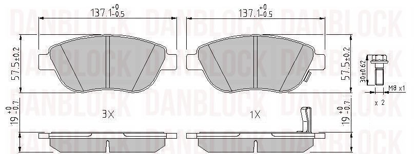 Brake Pad Set, disc brake (DB 510485)