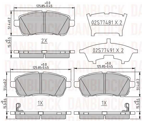 Brake Pad Set, disc brake (DB 510785)