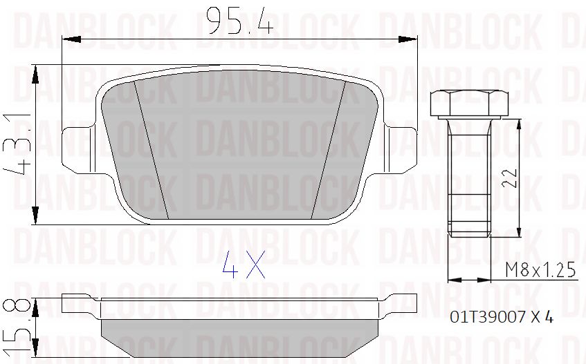 Brake Pad Set, disc brake (DB 510527)