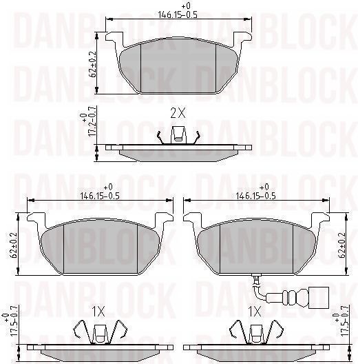 Brake Pad Set, disc brake (DB 511201)