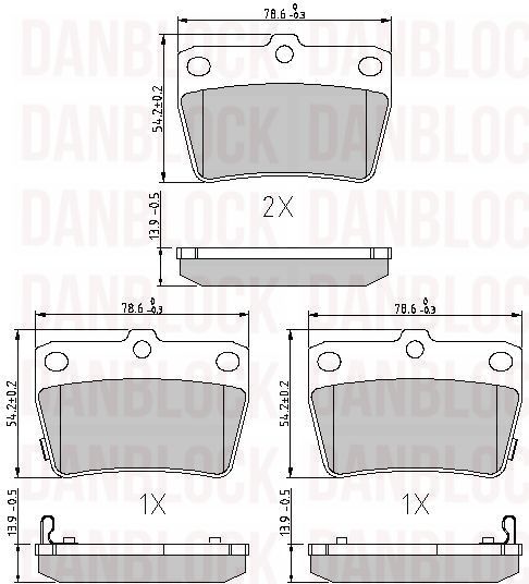 Brake Pad Set, disc brake (DB 510421)