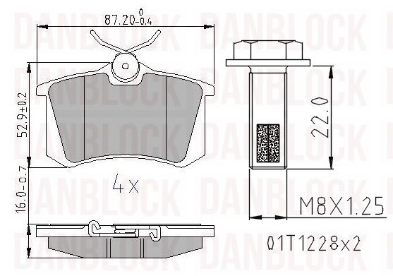 Brake Pad Set, disc brake (DB 510225)