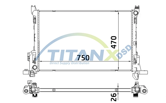 Radiator, engine cooling (RD359002)