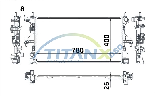 Radiator, engine cooling (RD359029)