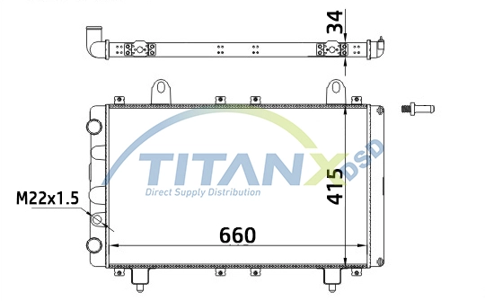 Radiator, engine cooling (RD359019)