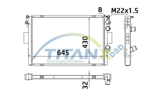 Radiator, engine cooling (RD359005)