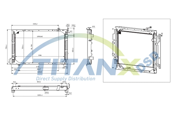 Radiator, engine cooling (RX609006)
