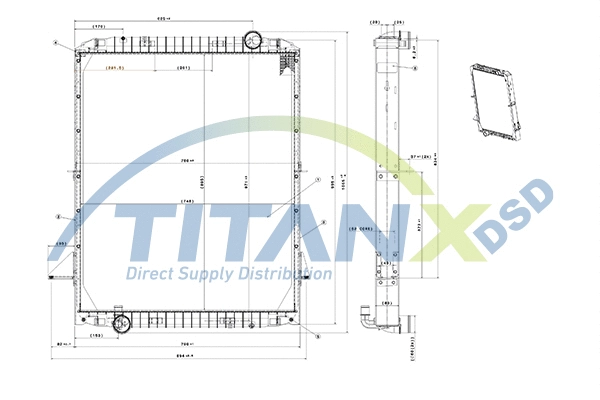 Radiator, engine cooling (RX159019)