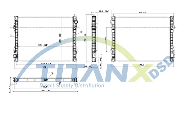 Radiator, engine cooling (RX149011)